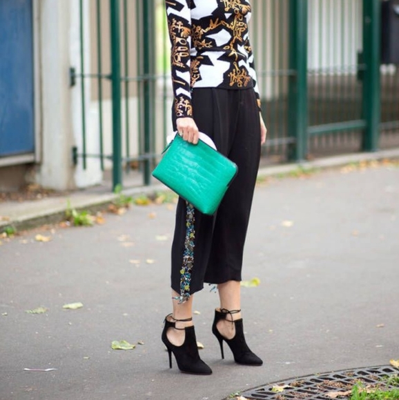 Aquazzura Babe Suede Booties Black 39.5 Ankle Wrap - Picture 2 of 16
